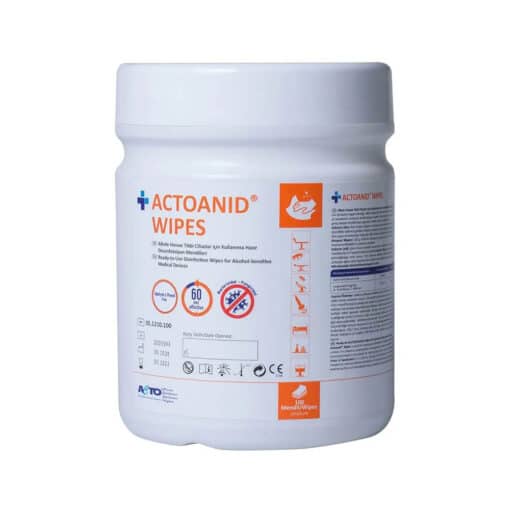 Actoanid Wipes Alkol İçermeyen Kullanıma Hazır Yüzey Dezenfektanı Mendil 100'lü 15x24 cm