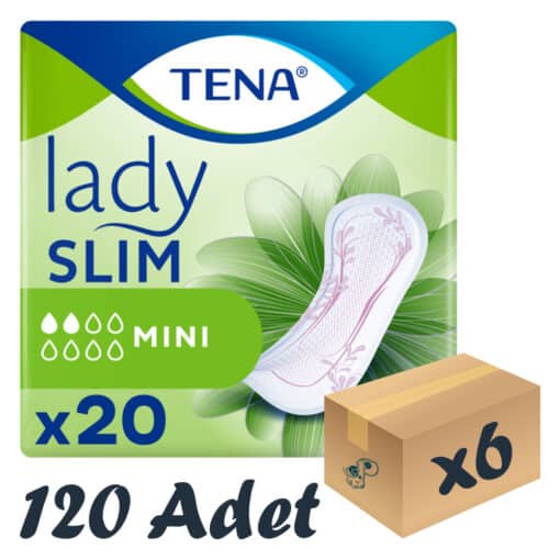 TENA Lady Slim Mini, Kadın Mesane Pedi, 2 Damla, 20'li 6 Paket 120 Adet