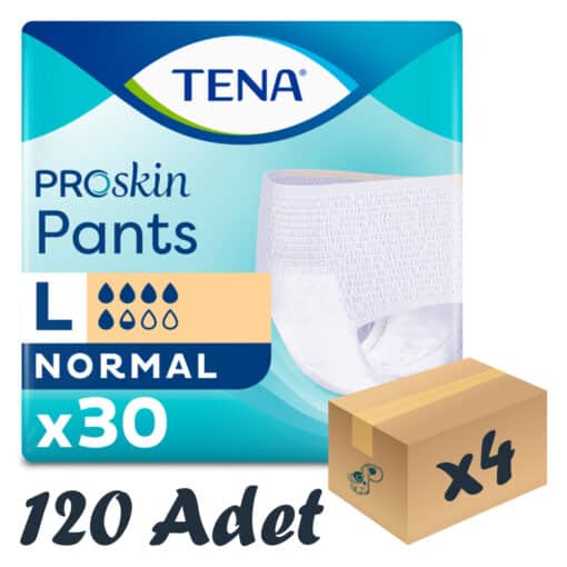 TENA ProSkin Pants Normal Emici Külot, Büyük Boy (L), 5.5 Damla, 30'lu 4 Paket 120 Adet