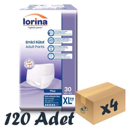 Lorina Yetişkin Emici Külot XLarge 30'lu 4 Paket 120 Adet