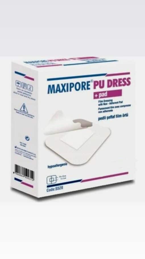 Maxipore PU Dress Pedli Şeffaf Steril Su Geçirmez Yara Örtüsü 10cm x 25cm Tekli Steril Paket